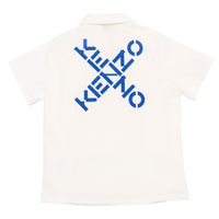 Kenzo White Criss Cross Logo Polo