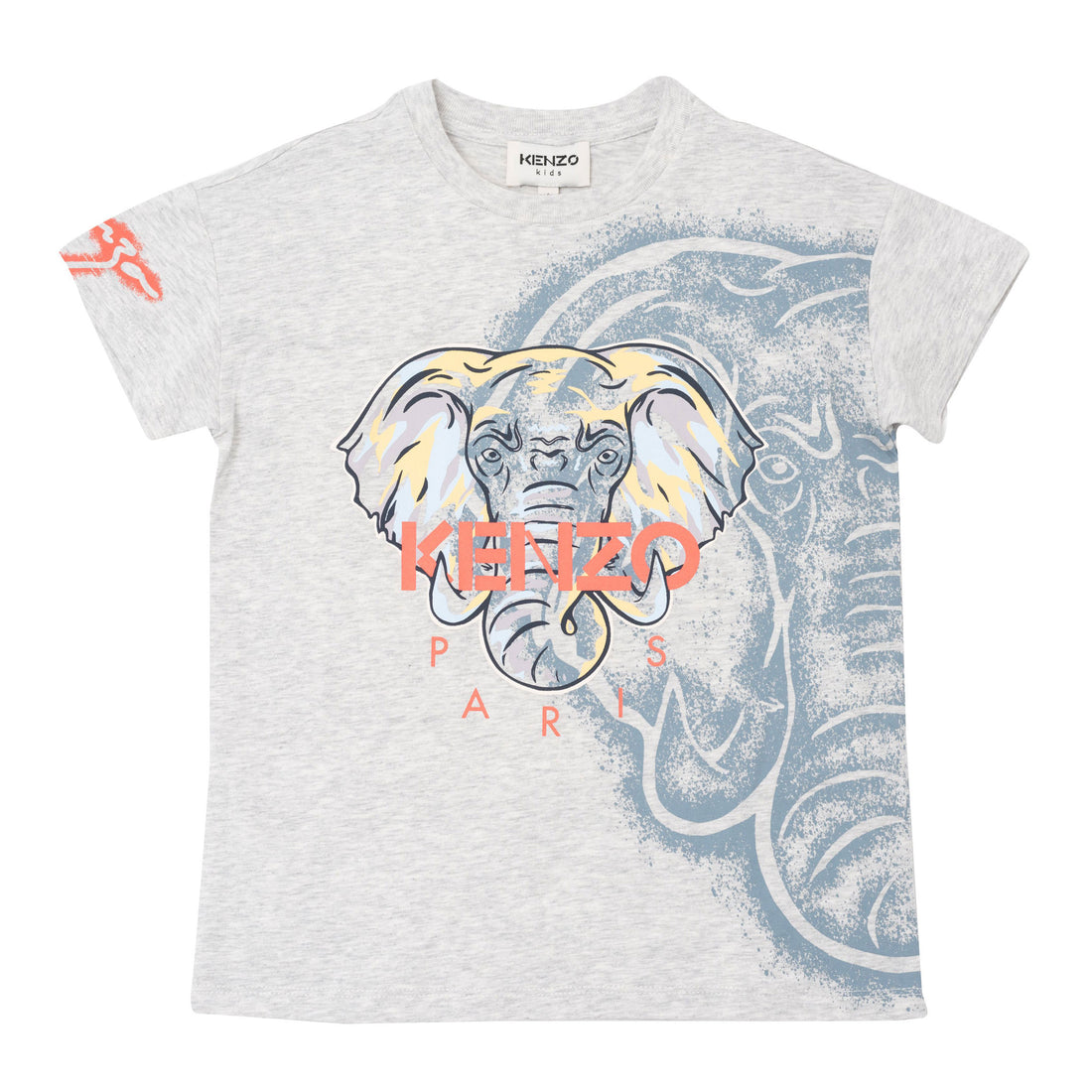 Kenzo Grey Elephant Logo Tee
