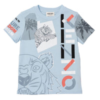 Kenzo Pale Blue Iconic Print Tee
