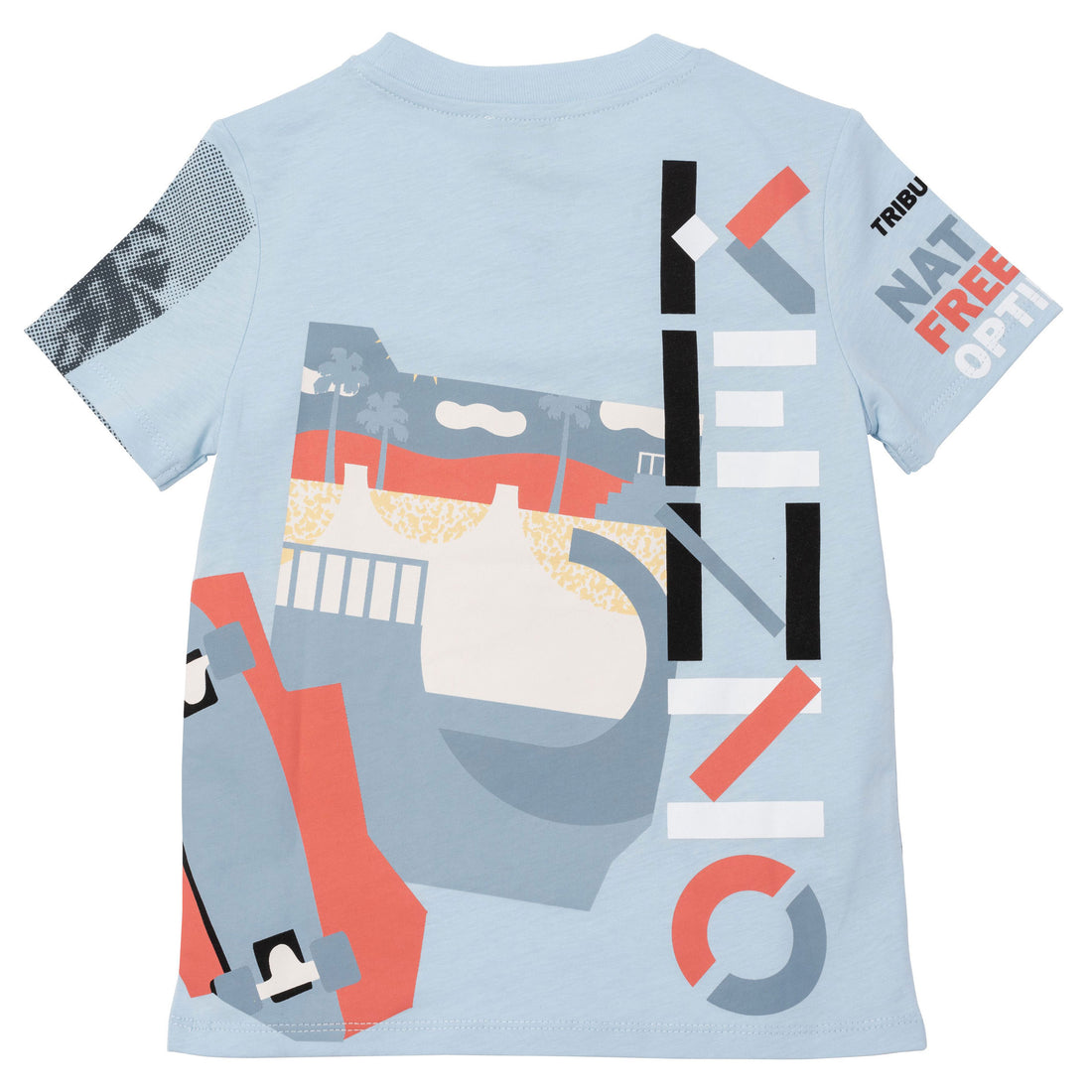 Kenzo Pale Blue Iconic Print Tee