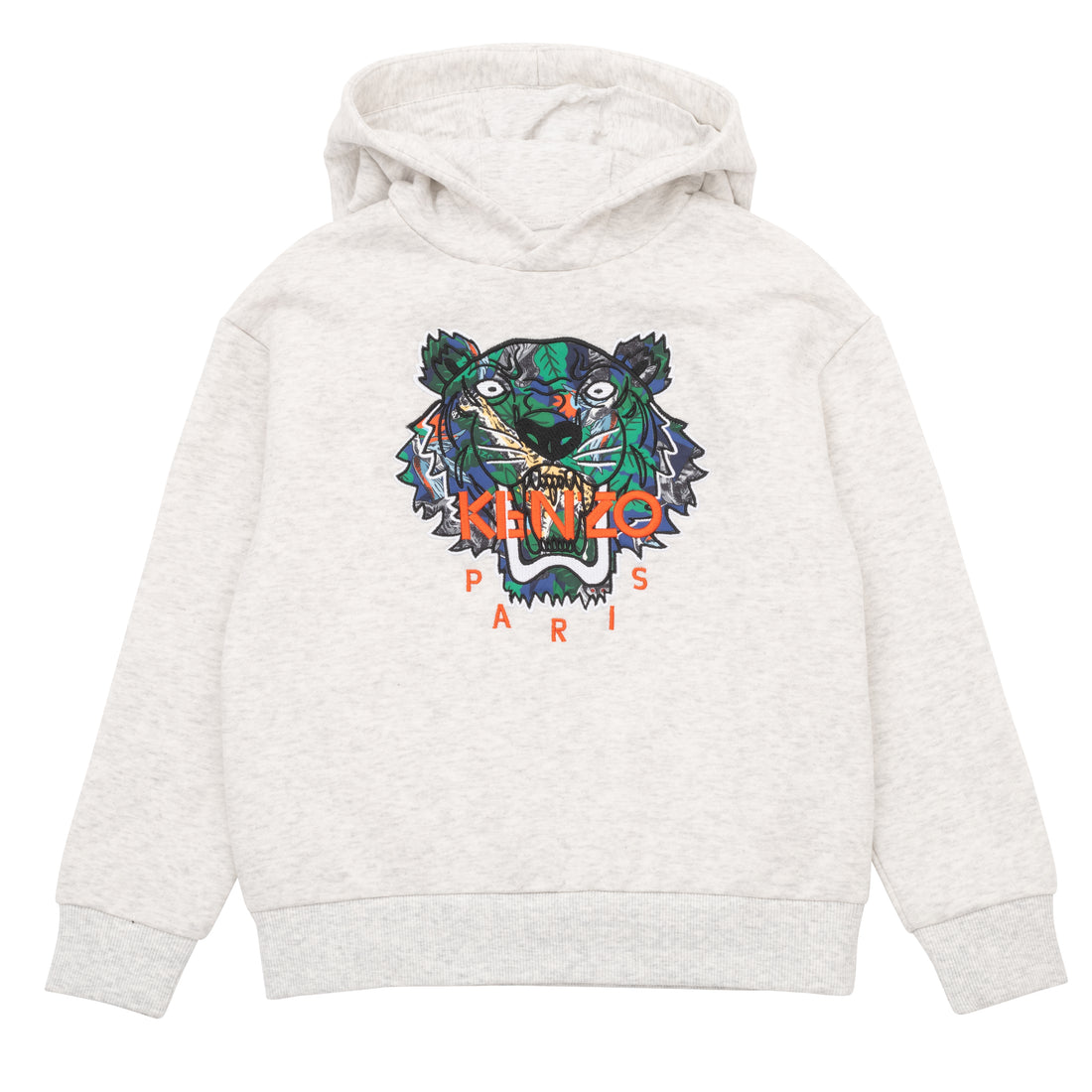Kenzo Grey Marl Tiger Logo Hoodie