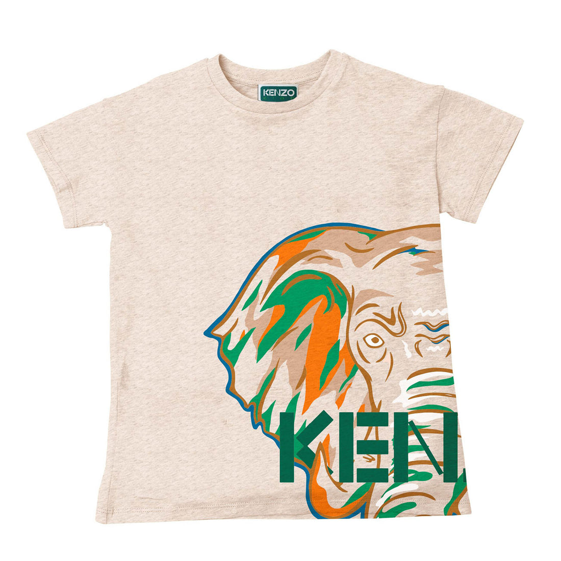 Kenzo Beige Elephant Print T-Shirt