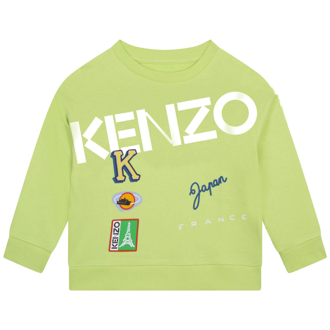 Kenzo Lime Journey Multi-Iconic Sweatshirt