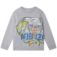 Kenzo Grey Elephant Embroidery Sweatshirt
