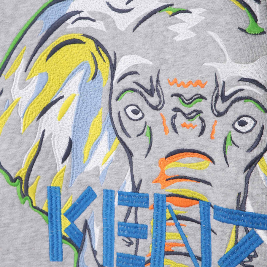Kenzo Grey Elephant Embroidery Sweatshirt