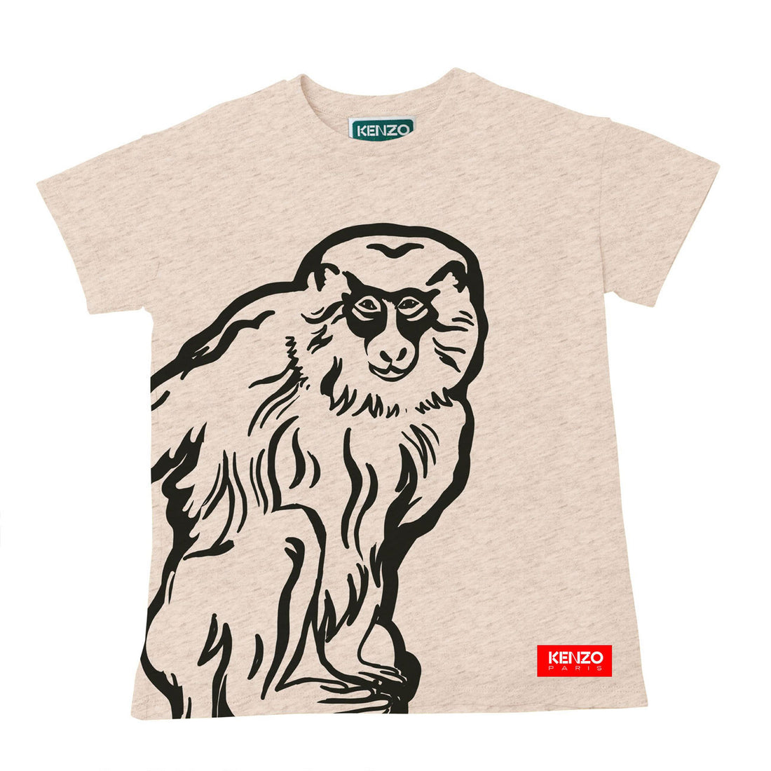 Kenzo Beige Bamboo Print T-Shirt