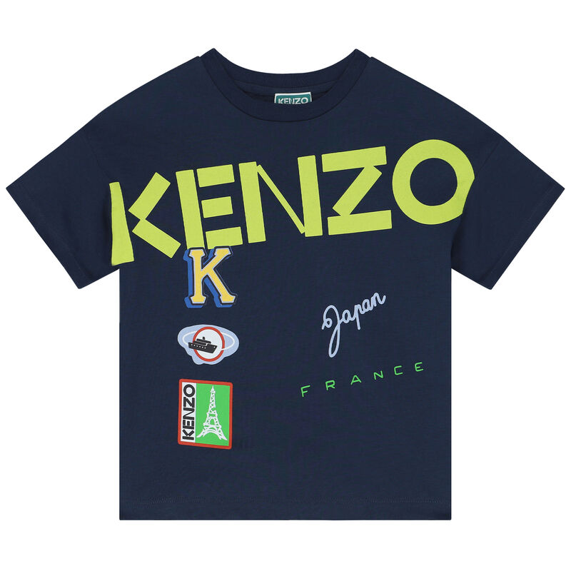 Kenzo Navy Journey Print T-Shirt