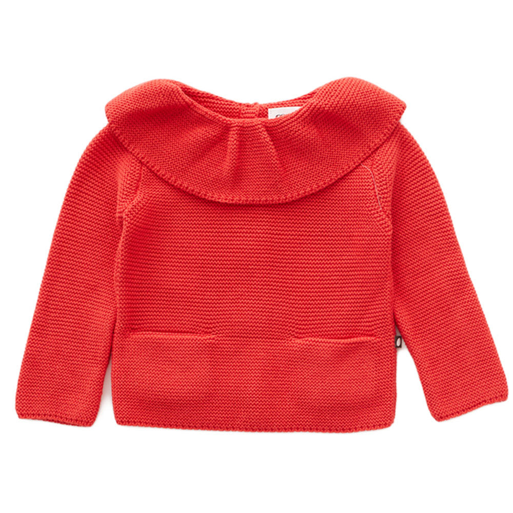 Oeuf Paprika Ruffle Collar Sweater