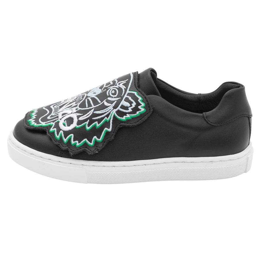 Kenzo Black Logo Slip On Sneakers
