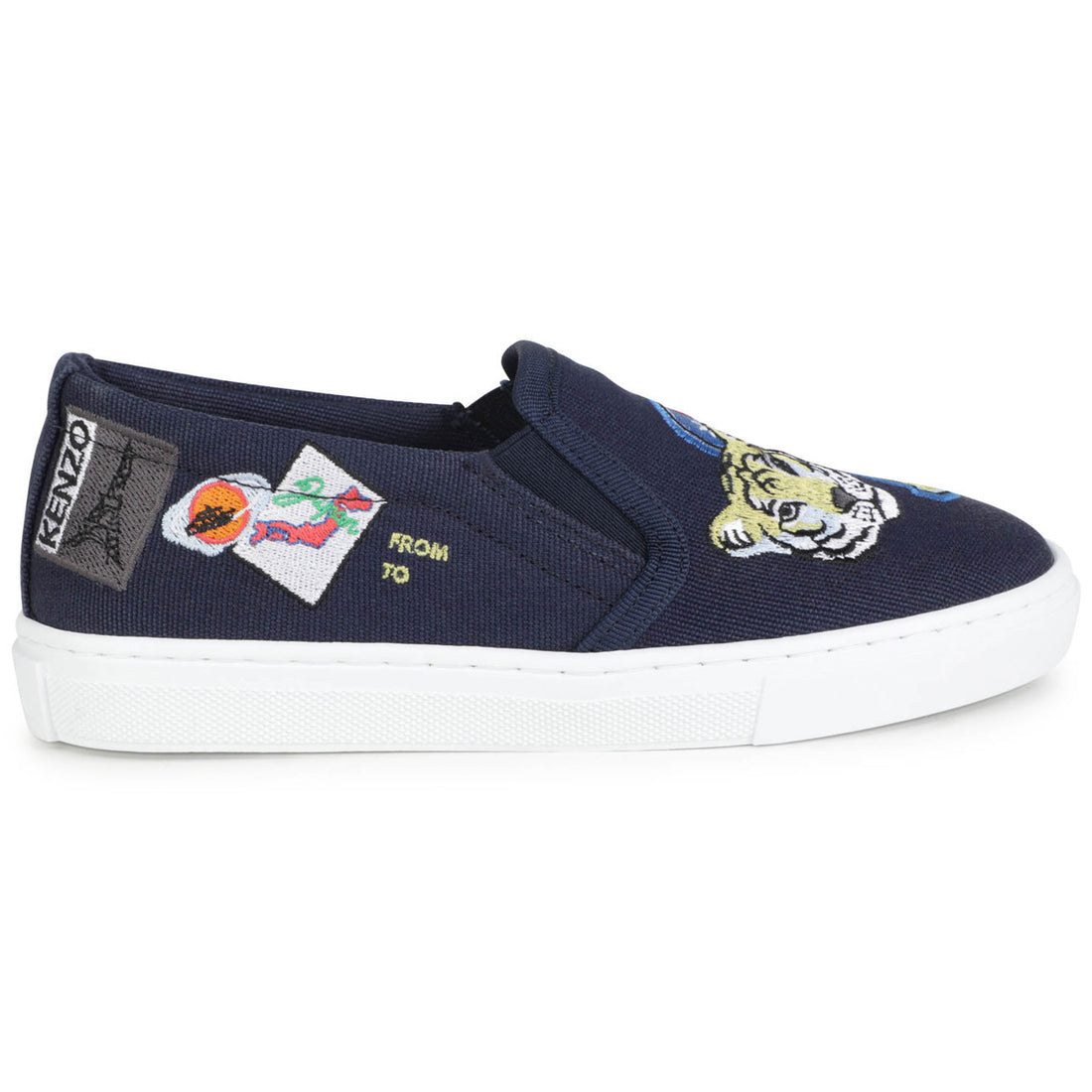 Kenzo Navy Cotton Canvas Sneakers