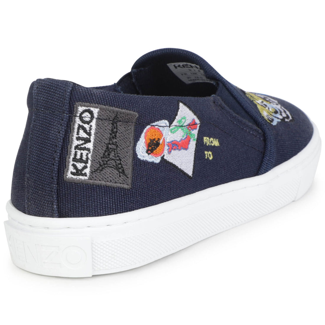 Kenzo Navy Cotton Canvas Sneakers