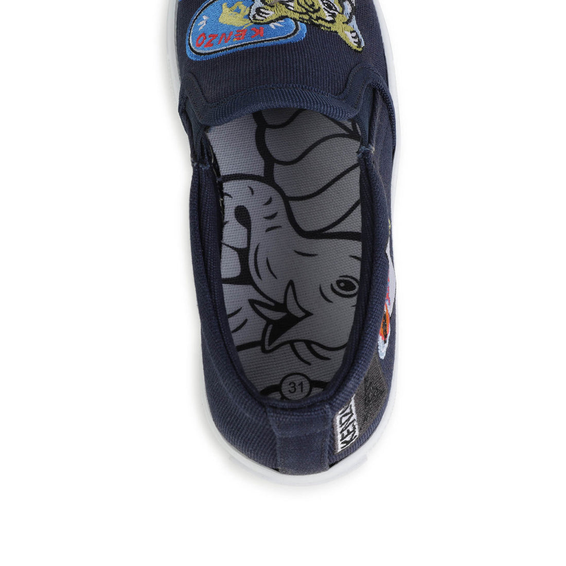 Kenzo Navy Cotton Canvas Sneakers