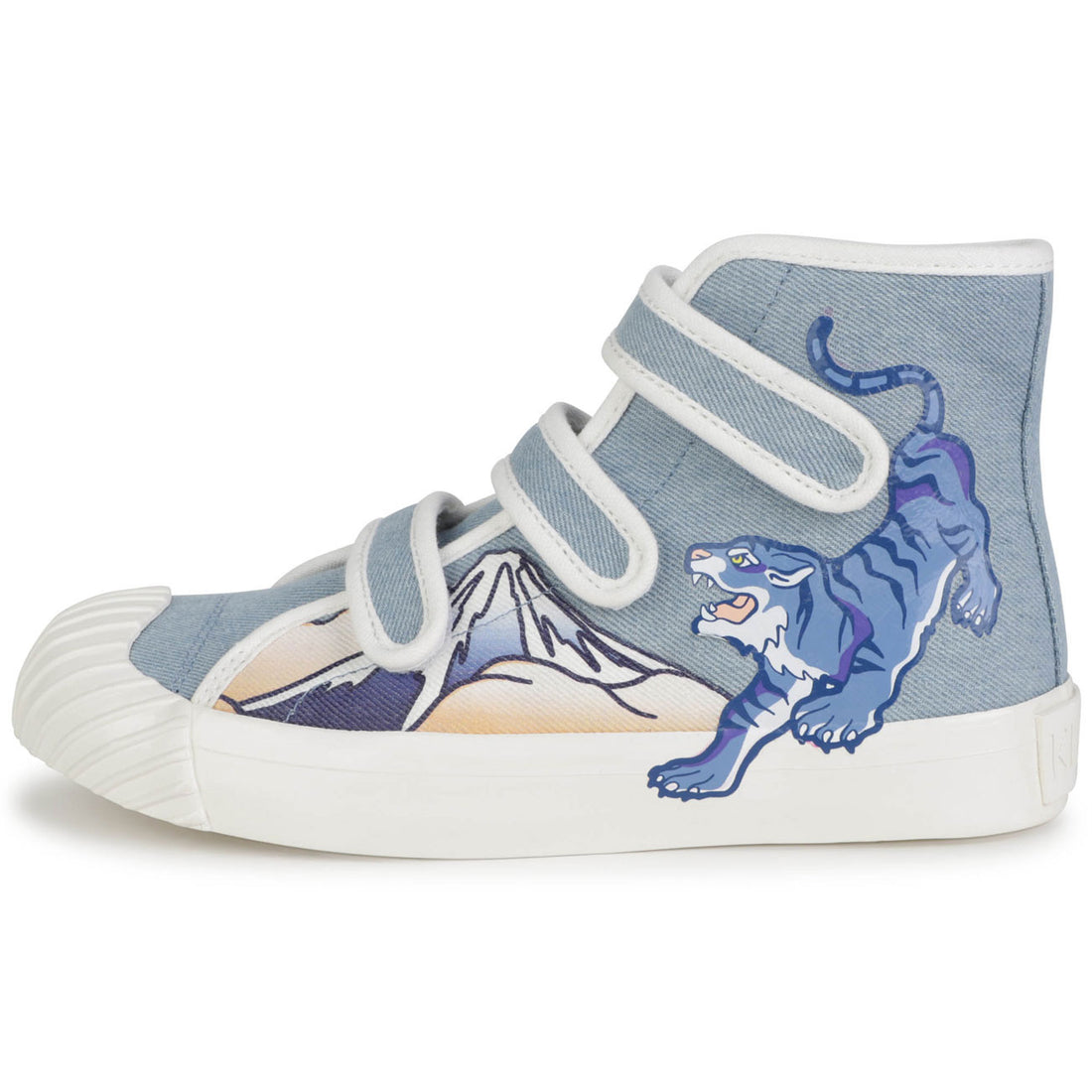 Kenzo Pale Blue Velcro High Top Sneaker