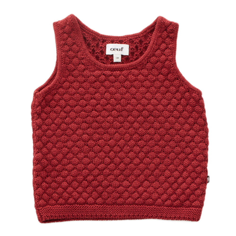 Oeuf Dark Red Honeycomb Vest