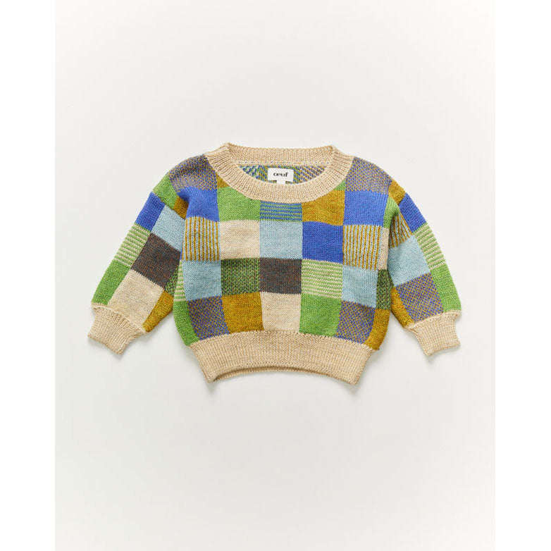 Oeuf Patchwork Sweater-Bright Beige