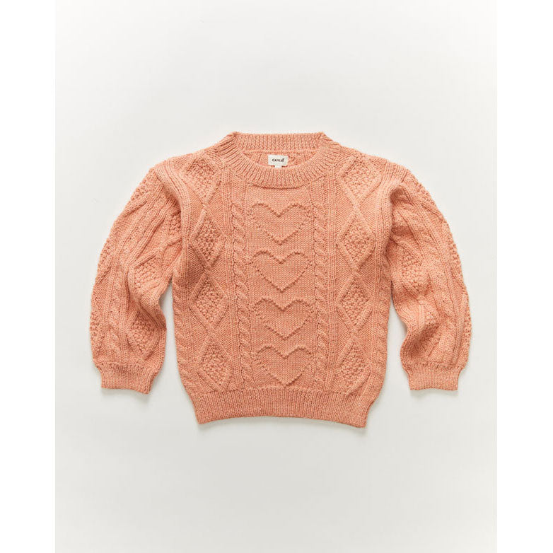 Oeuf Heart Cable Sweater-Bellini