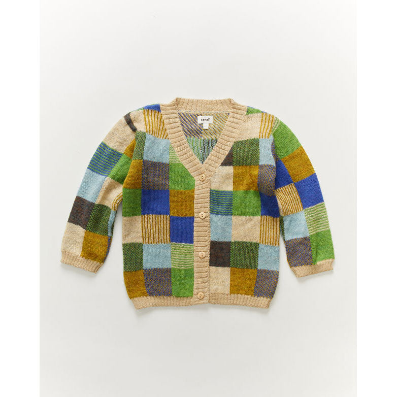 Oeuf Patchwork Cardi-Bright Beige
