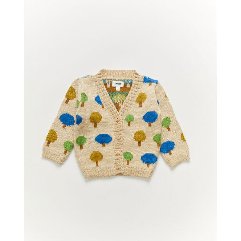 Oeuf Cardi-Tree Motif/Bright Beige