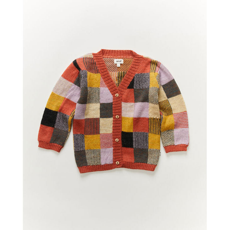 Oeuf Patchwork Cardi-Rose