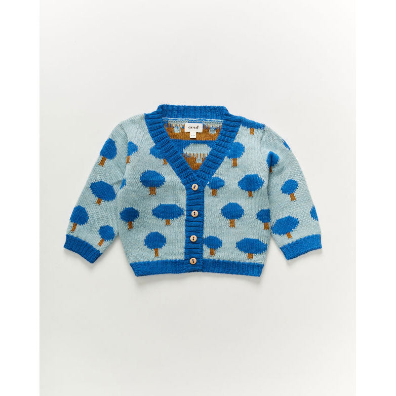Oeuf Cardi-Tree Motif/Royal Blue