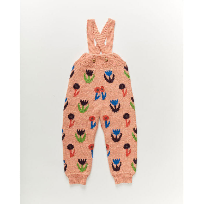 Oeuf Suspender Pants-Flower Motif/Bellini