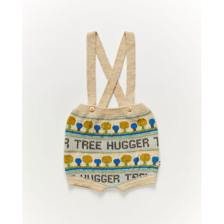 Oeuf Suspender Shorts-Tree Hug/Bright Beige