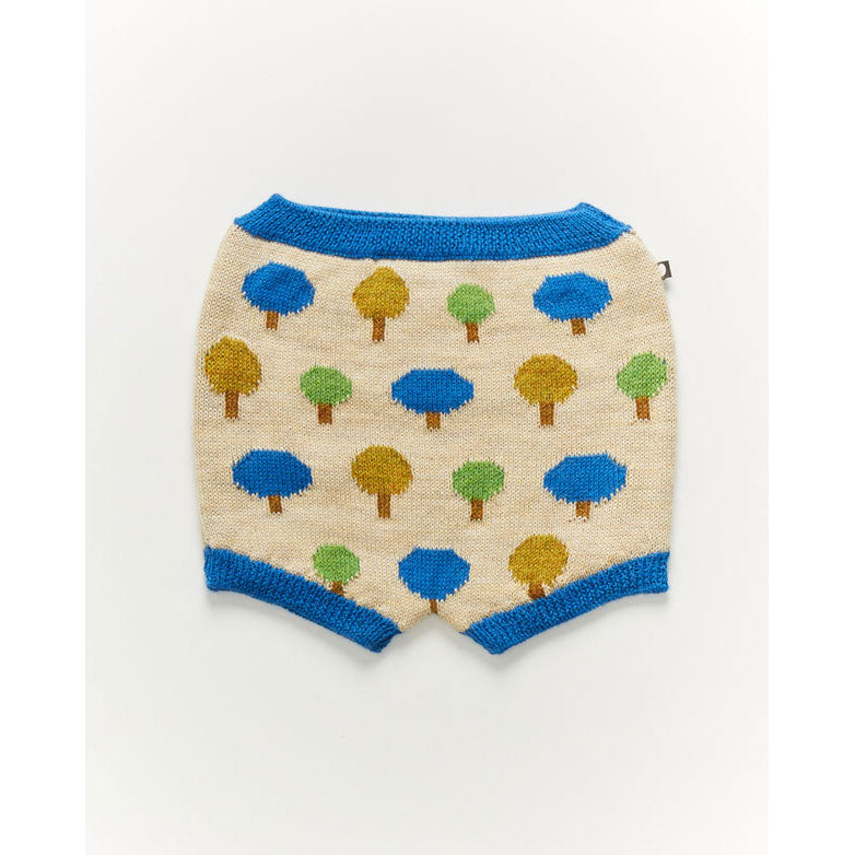 Oeuf Shorts-Tree Motif/Bright Beige