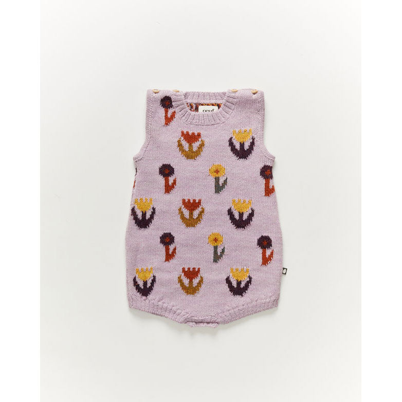 Oeuf Flower Motif Romper-Valerian