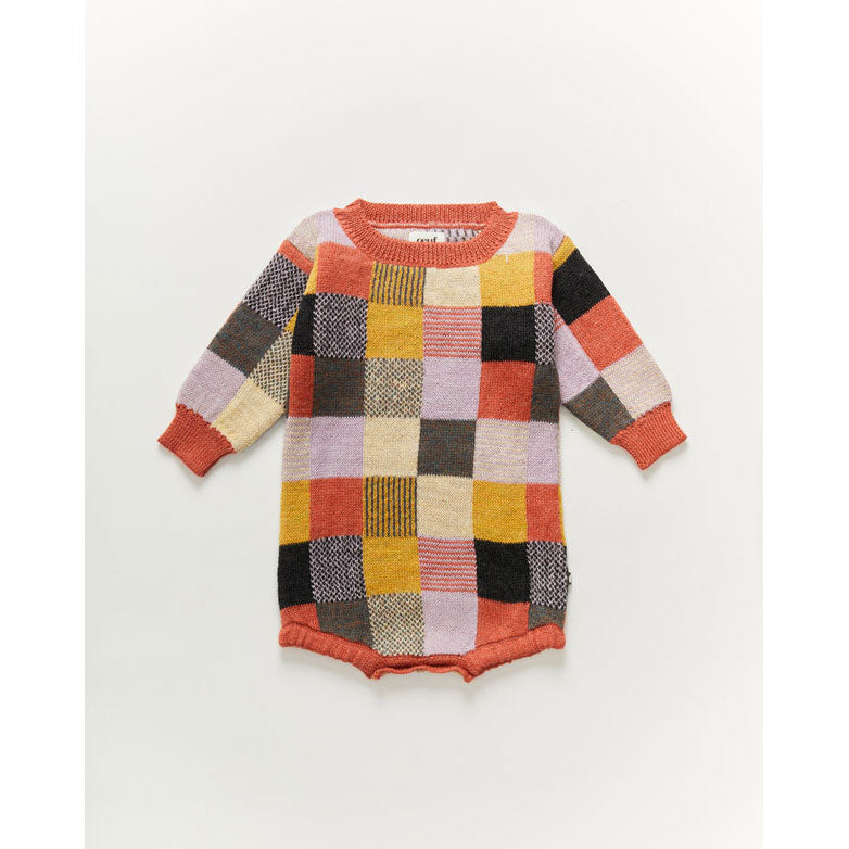 Oeuf Patchwork Romper-Rose