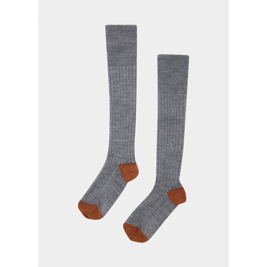 Caramel Grey/Rust Knitted Knee Socks