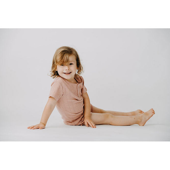 Lovedbaby Mauve Pointelle Henley Tee