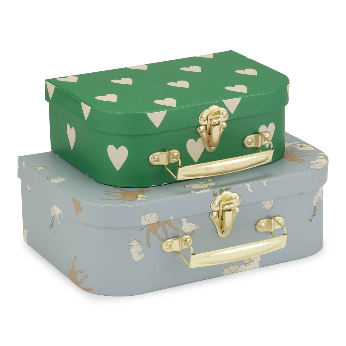 Konges Slojd Farm Blue/Aisuru Green 2-Pack Suitcase