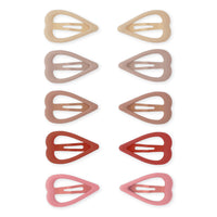 Konges Slojd Rose 10-Pack Mini Hair Clips Heart