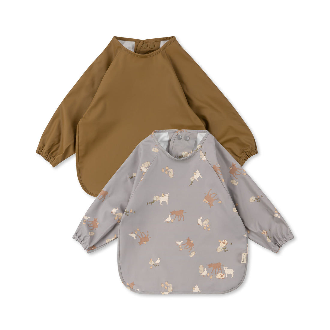 Konges Slojd Farm Blue/Dull Gold 2 Pack Dinner Bib With Sleeves