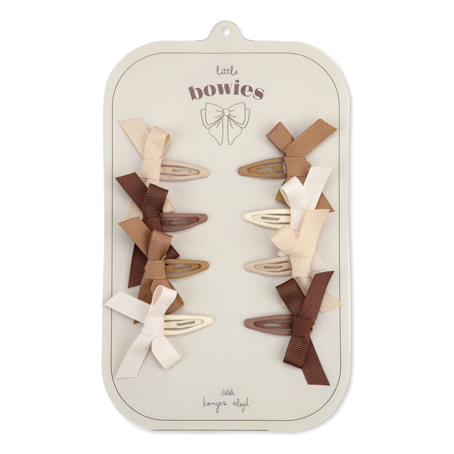 Konges Slojd  Caramel Mix 8-Pack Bow Hair Clips