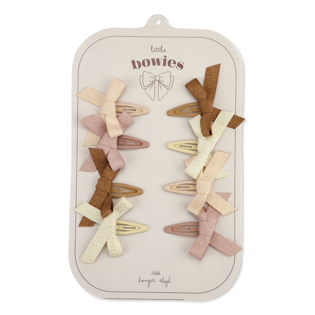 Konges Slojd  Glitter Rose 8-Pack Bow Hair Clips