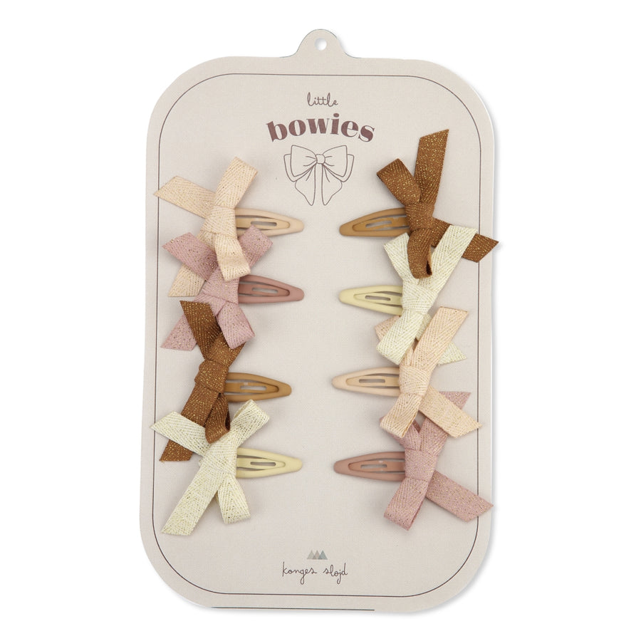 Konges Slojd  Glitter Rose 8-Pack Bow Hair Clips