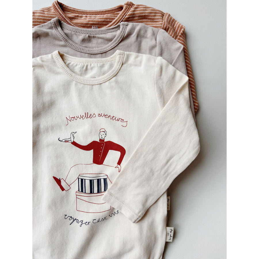 Konges Slojd  Champagne Bell Boy Cue 3 Pack Bodysuits