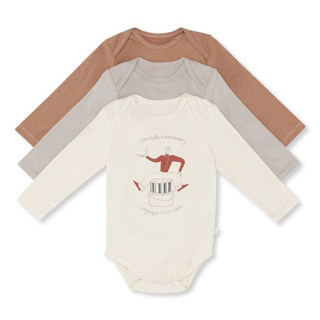Konges Slojd  Champagne Bell Boy Cue 3 Pack Bodysuits