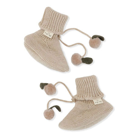 Konges Slojd  White Cream Melange Miro Knit Booties