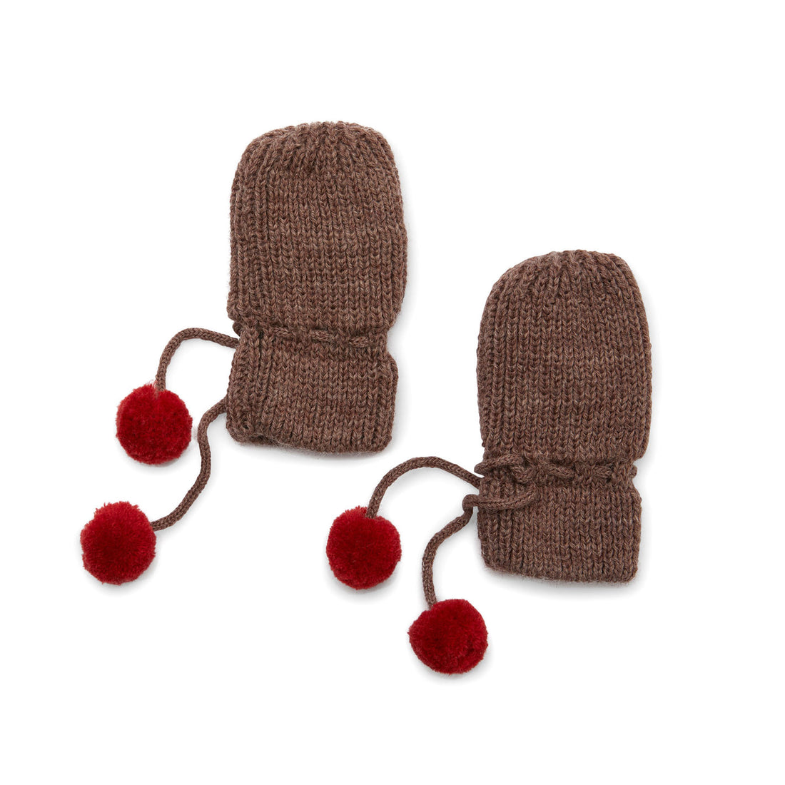Konges Slojd  Bunny Brown Melange Miro Knit Baby Mittens