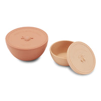 Konges Slojd Rose Sand/Brown Clay 2 Pack Snack Boxes