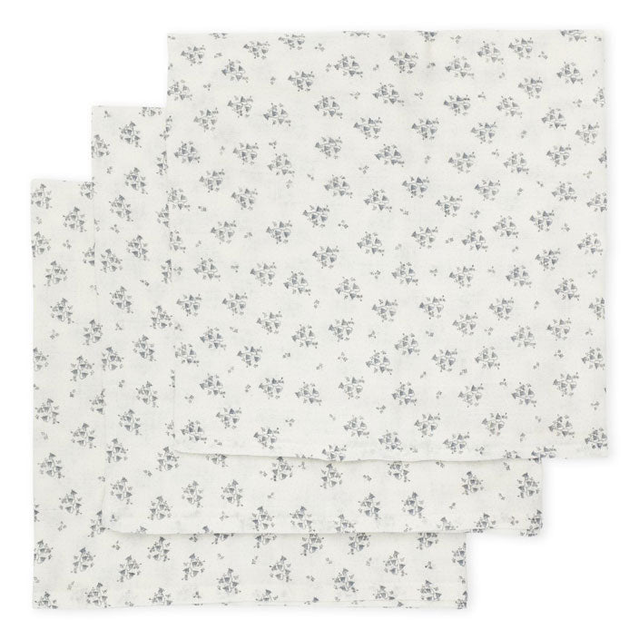 Konges Slojd Clochette Bleue 3 Pack Muslin Cloth Gots