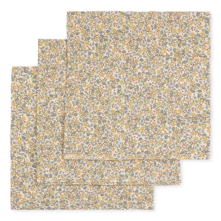 Konges Slojd Jardin De Fleurs 3 Pack Muslin Cloth Gots