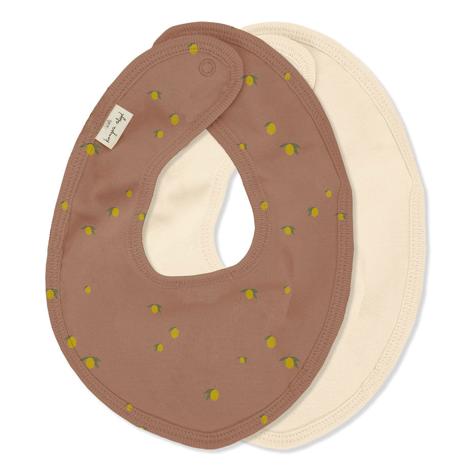 Konges Slojd Brown Lemon/Vanilla Basic 2 Pack Bib