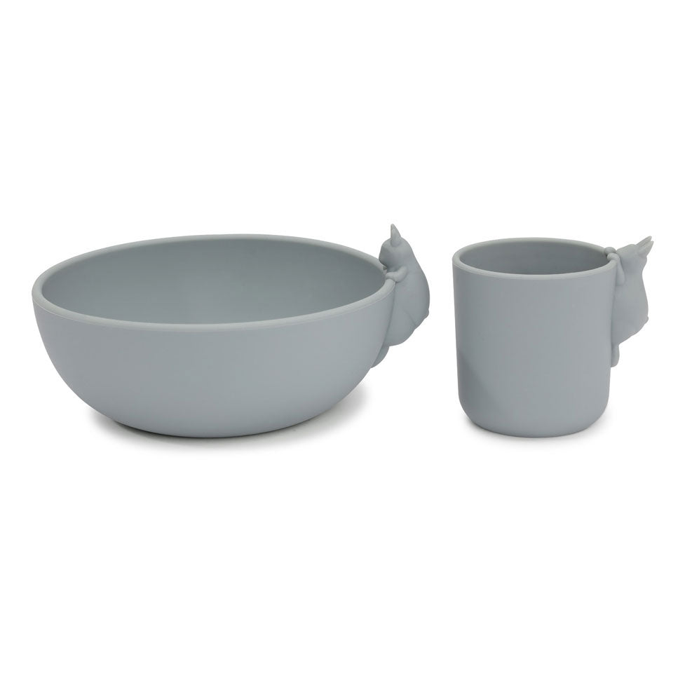 Konges Slojd Quarry Blue Bunny Bowl And Cup Set
