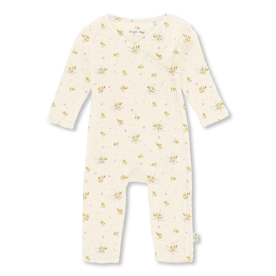 Konges Slojd Pluie De Fleur Yellow Minnie Newborn Onesie Gots