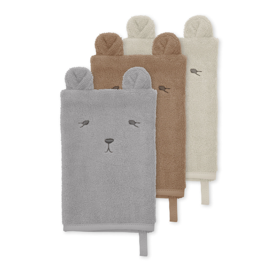 Konges Slojd Bear 3-Pack Washcloth Animal