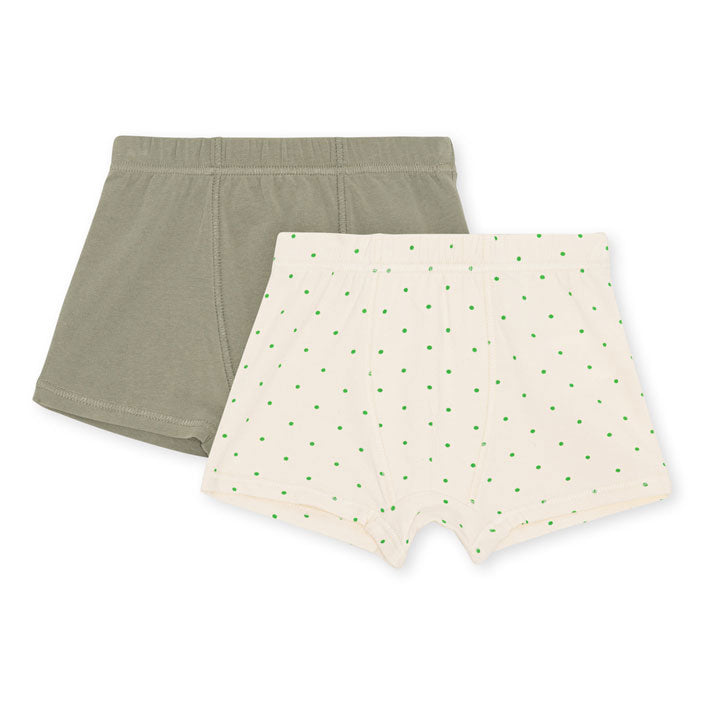 Konges Slojd Apple Dot/Sage Basic 2 Pack Boy Boxers Gots