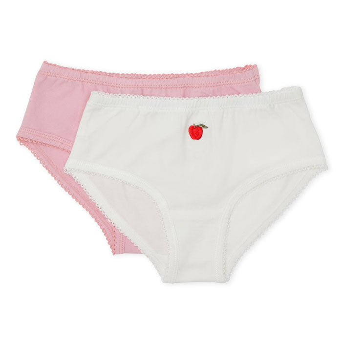 Konges Slojd Sweet Lilac/White Basic 2 Pack Girl Underpants Gots